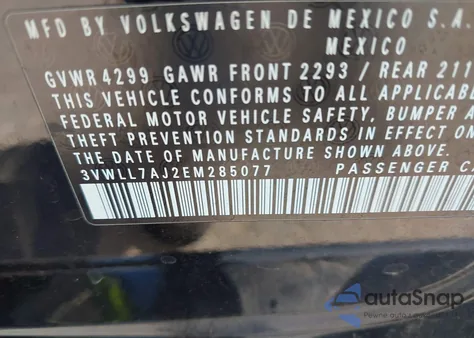 2014 Volkswagen Jetta 2.0L Tdi from USA, damaged, VIN 3VWLL7AJ2EM285077